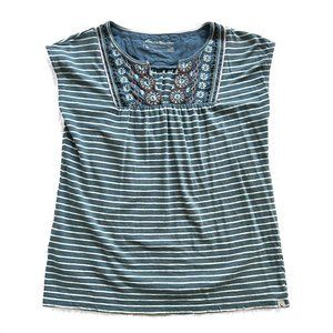 Eddie Bauer Embroidered Sleeveless Cotton Top, XS